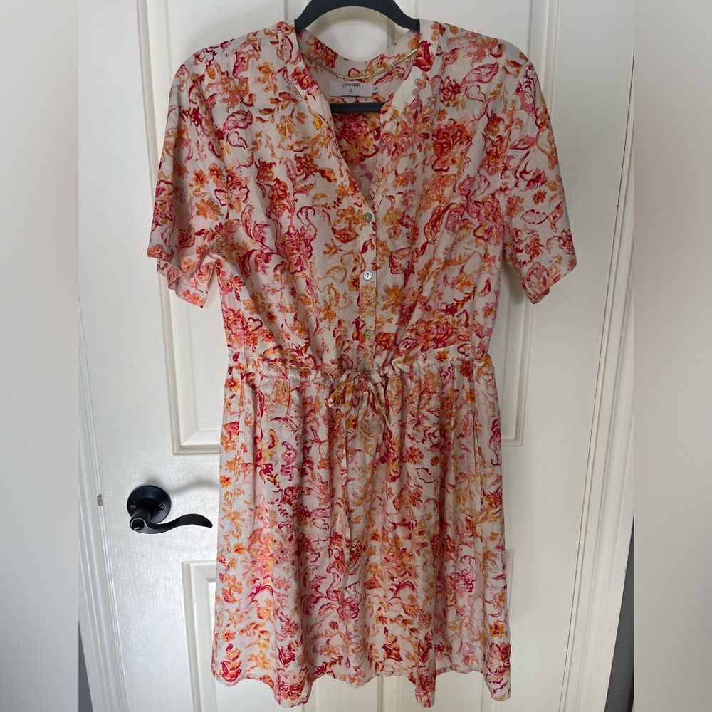 CREAM Floral Button-Down Dress